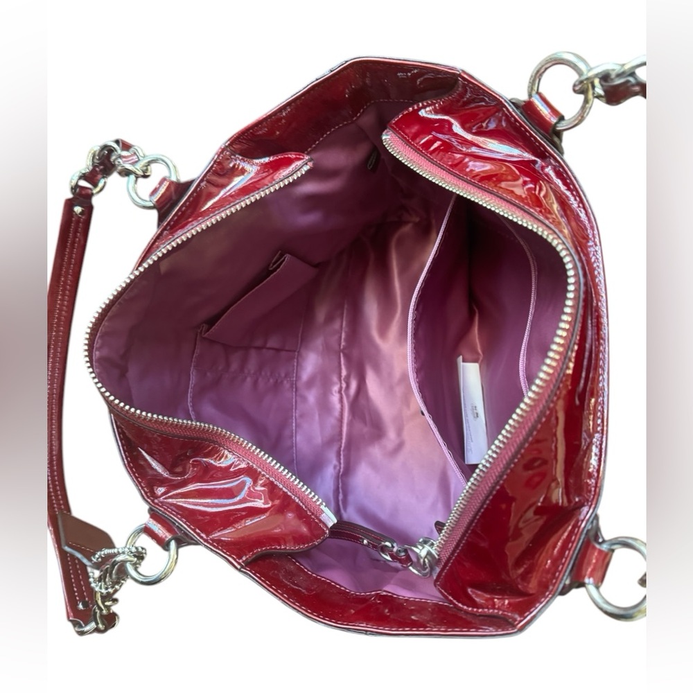 COACH Chelsea | Dark Red Patent Leather with Silver Accents - Picture 11 of 13